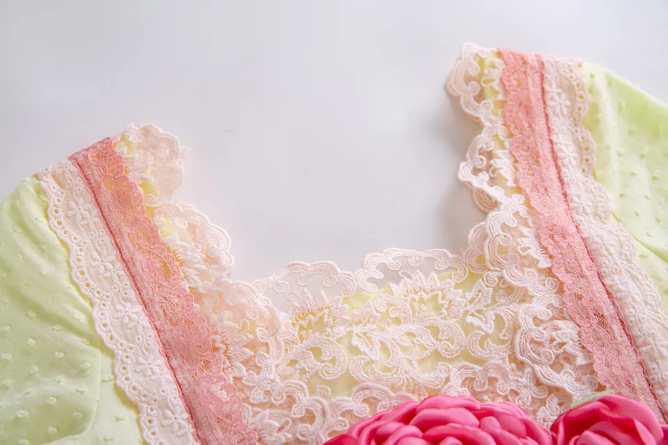 Милое желтое весенне-летнее платье для девочек Розовое принцессы с цветочным