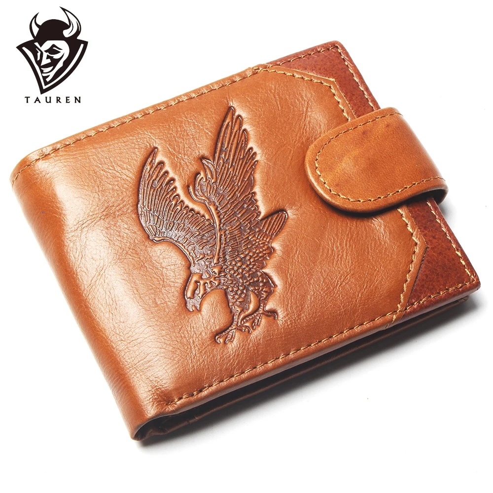New Coin Purse Cheap Mens Eagle Embossing Wallet Genuine Leather For Men Card Holder Strong