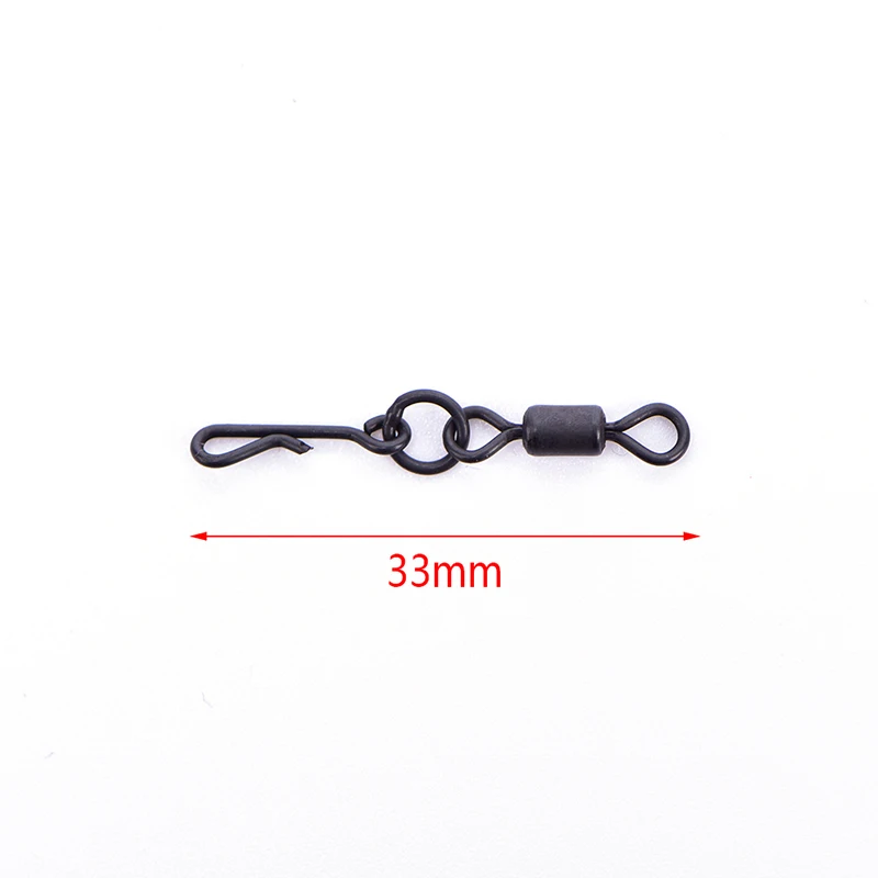 

20pcs Fishing Rolling Swivels With Quick Change Snaps Carp Rigs Long Body Swivel