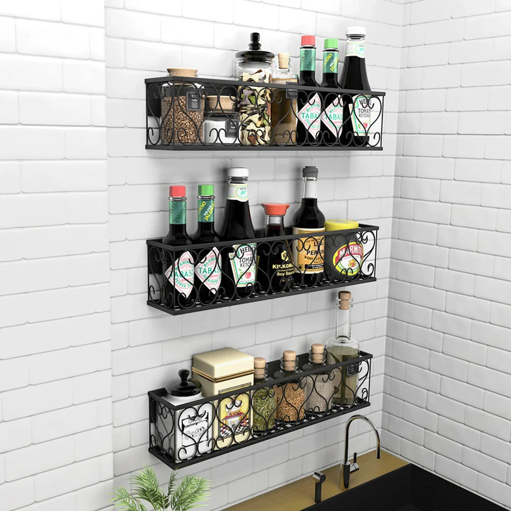 Стеллаж кухонный настенный для специй 1 упаковка|Настенные кухонные стеллажи| |