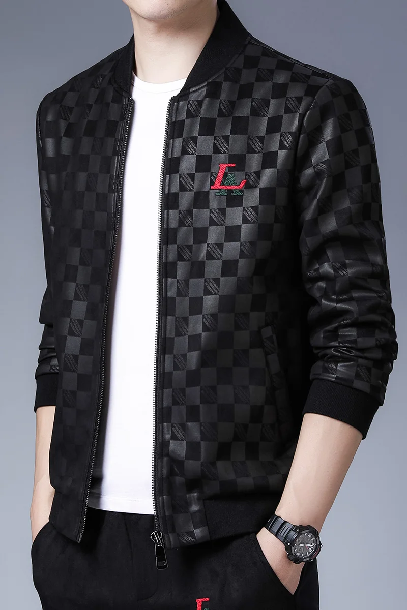 

Large Size Check Luxury Designer Baseball Jackets For Mens Winter Oversized Bomber Jackets Mens Style Undefined Men Coats Suede