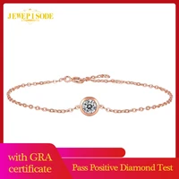 100 solid 925 sterling silver 0 5ct real moissanite wedding engagement charm bracelets for women rose gold color fine jewelry