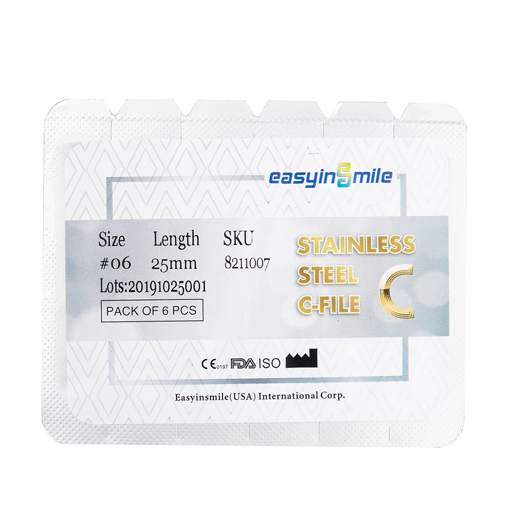 Эндододонтические ручные напильники EASYINSMILE стоматологическая Нержавеющая Сталь