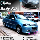 Дефлектор губ для бампера Fiat Siena  Albea  Petra  Pyeonghwa Hwiparam, передняя юбка спойлера ДЛЯ TopGearкомплект кузоваполоса