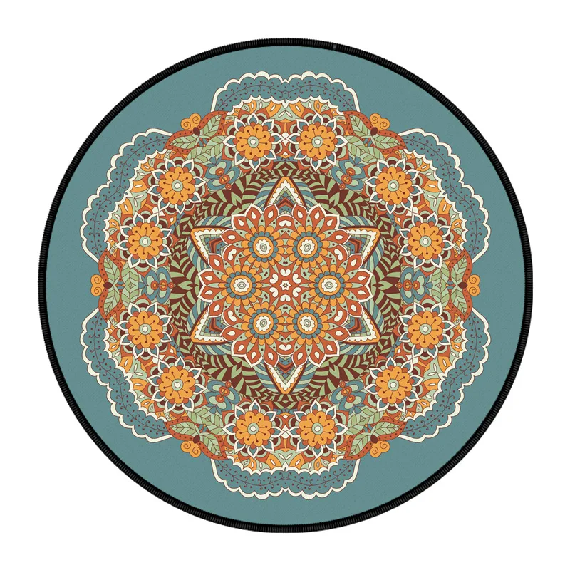 

Gold Diamond velvet carpet machine washable living room coffee table bedroom water absorption circular floor mat printing