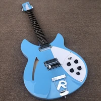 6 strings electric guitar ricken 360 basswood body topback bindings rosewood fretboard r tailpiece light blue fast shipping
