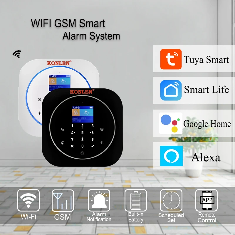 Tuya Smart WI-FI GSM сигнализация Системы безопасности домашняя одежда Беспроводной с Камера Google Home помощника Alexa дом Охранная Анти-кражи приложение