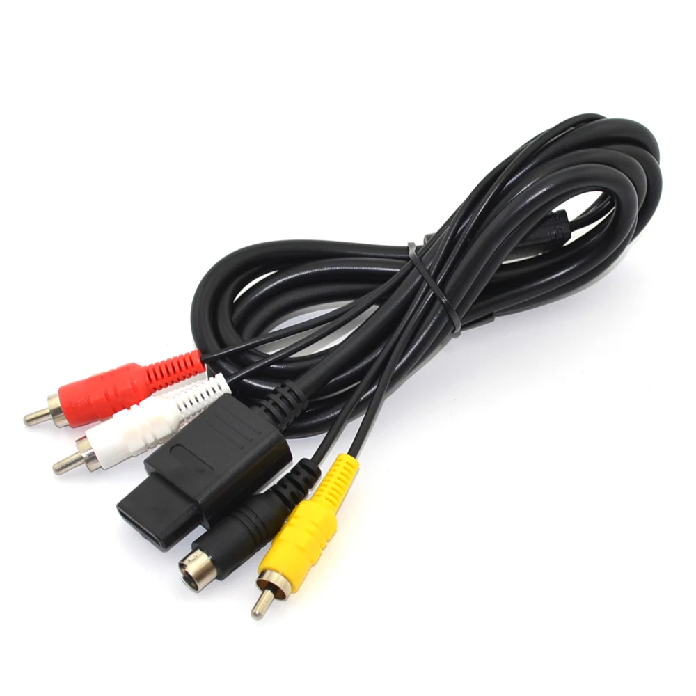 Универсальный аудиокабель 1 8 м 3RCA/2 RCA S Video AV супер для Nintendo Gamecube N GC SNES N64|Запасные