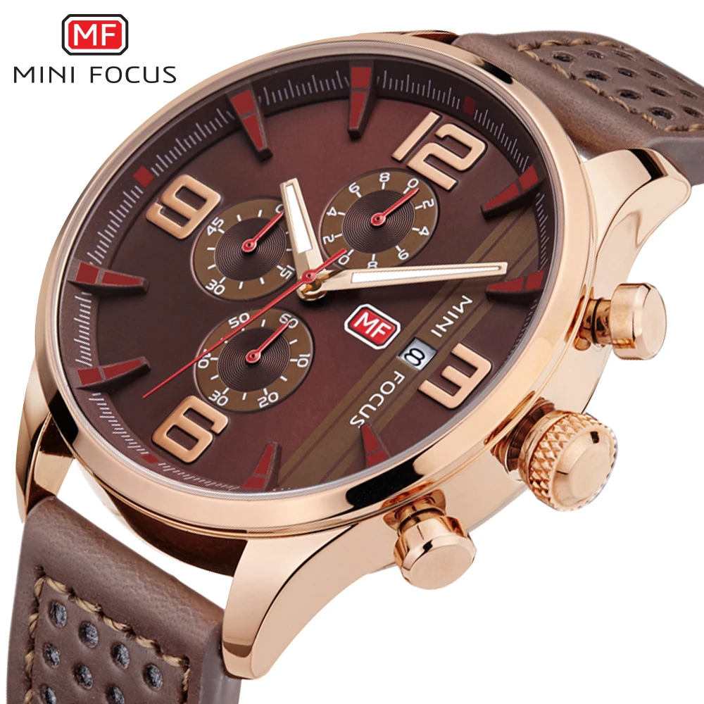 Мужские часы MINI FOCUS военные спортивные мужские светящиеся кварцевые наручные с