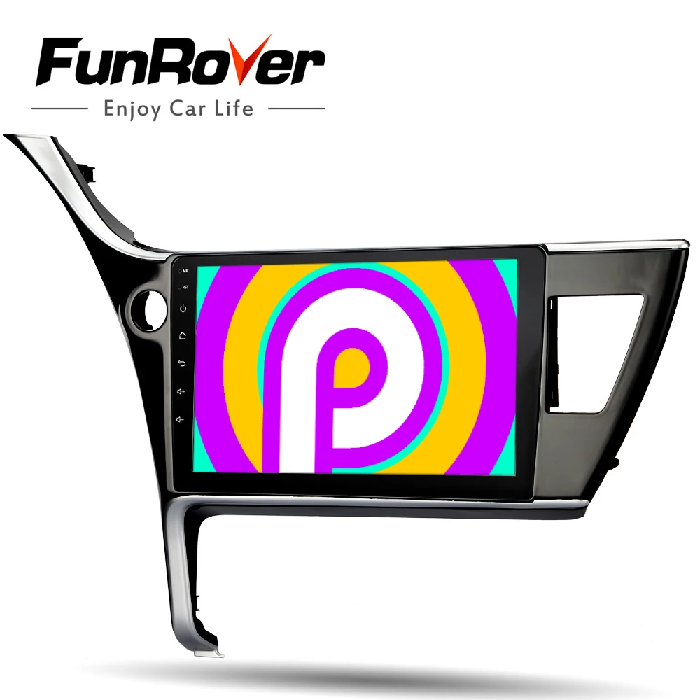 FUNROVER 2 din Android 9,0 ips+ 2.5D автомобильный dvd gps Мультимедиа для Toyota Corolla радио плеер Навигация стерео wifi RDS