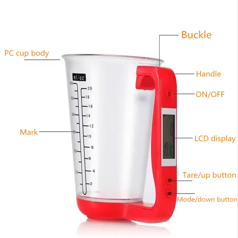 Цифровая мерная чашка со шкалой 1 кг с ЖК-дисплеем температура кухни объем еды вес