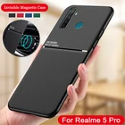 Противоударный чехол для Realme 5 Pro, силиконовая задняя крышка для OPPO Realme 5 Pro, защитный чехол с магнитным держателем для автомобиля