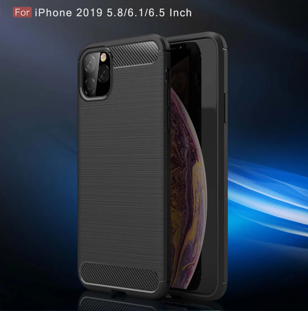 Для iPhone 11 Pro Max чехол из углеродного волокна противоударный чехол для телефона iPhone 11 Pro Чехол полный защитный бампер оболочка