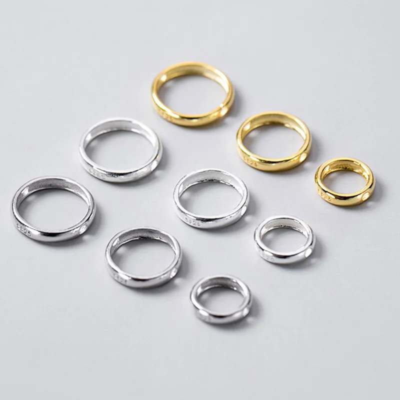 

2pcs/lot 925 Sterling Silver Bead Frame Spacer Fit 6.5mm 8.5mm 10mm Round Encircle Beads Connector DIY Fine Jewelry Accessories