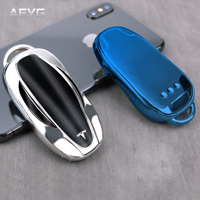 

Мягкий чехол из ТПУ с полным покрытием для автомобильного ключа дистанционного управления, чехол-брелок для Tesla Model 3 Model S, защитный держател...