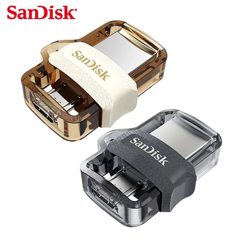 SanDisk флеш-накопитель USB 3,0, двойной мини-накопитель, 128 ГБ, 64Гб, 32Гб, флеш-накопитель, u-диск для ПК и Android телефонов, планшетов