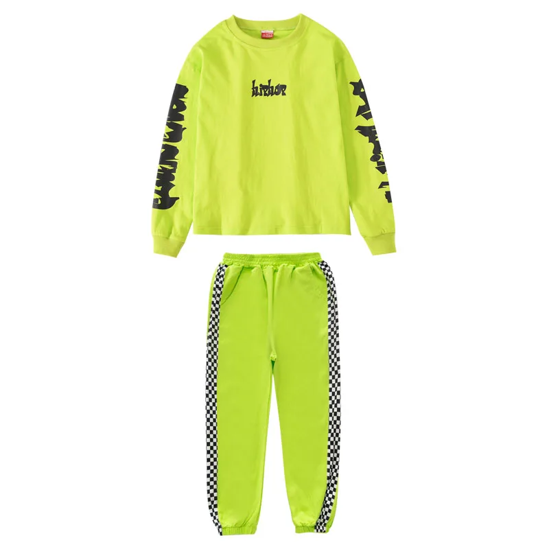 

Hip Hop Dance Costumes Kids Jazz Performance Wear Boys Children Street Dancing Clothes Stage Outfit Long Sleeve Top Pants DN4721