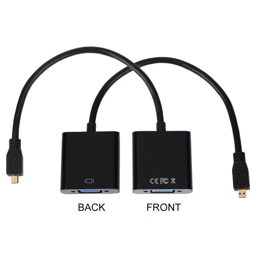Новинка 2018 г. переходник 1080P с Micro HDMI на VGA разъем для ПК ноутбука черный цифровой