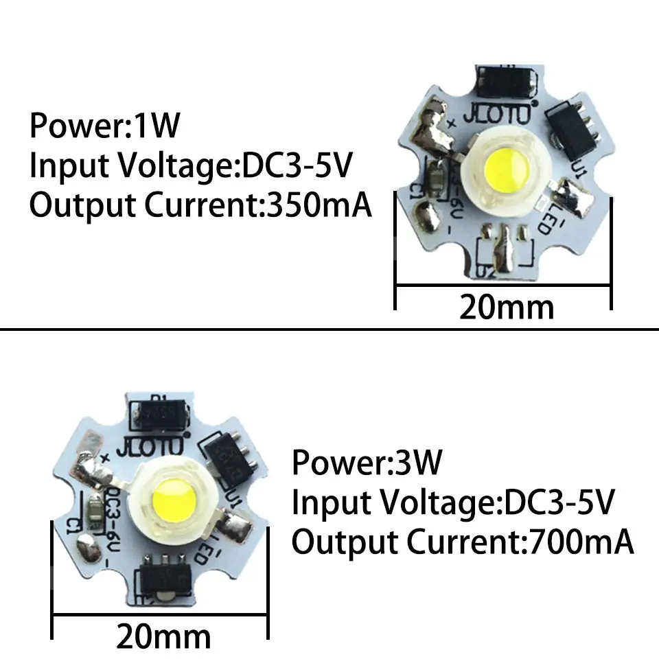 DC3-6V на возраст от 5 до 12 лет 12-24V светодиодный PCB Instal 1 Вт светодиодные лампы 3W чип SMD
