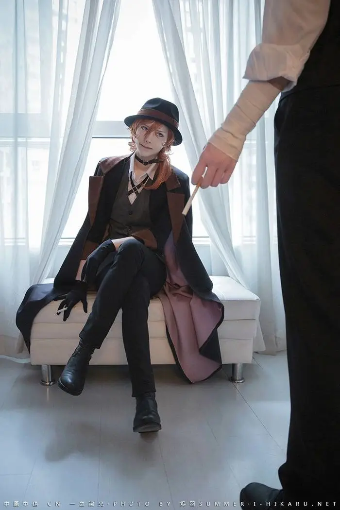 

Банго бродячие собаки Nakahara Chuuya детективный Косплей Костюм Хэллоуин полный комплект со шляпой