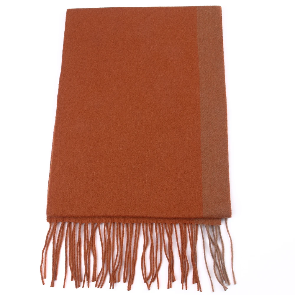 Luxury Cashmere Wool Scarf , Warm Winter Men Scarves Orange Dual Color Wool Scarves Comfortable Fashion Design Casual Wear 2021