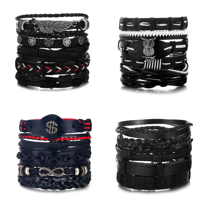 24 дизайна винтажные браслеты с множеством шармов набор для мужчин и женщин