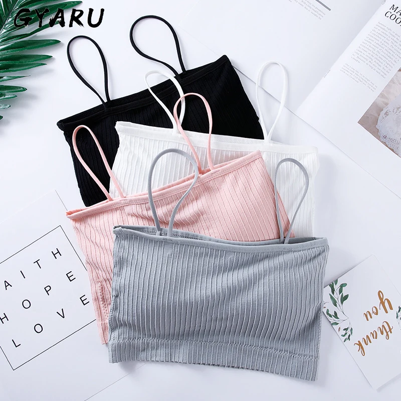 

GYARU Cotton Sports Bra Push Up Running Tops Girls Full Cup Seamless Underwear Training Puberty Bra Sports Yoga Gym Sport