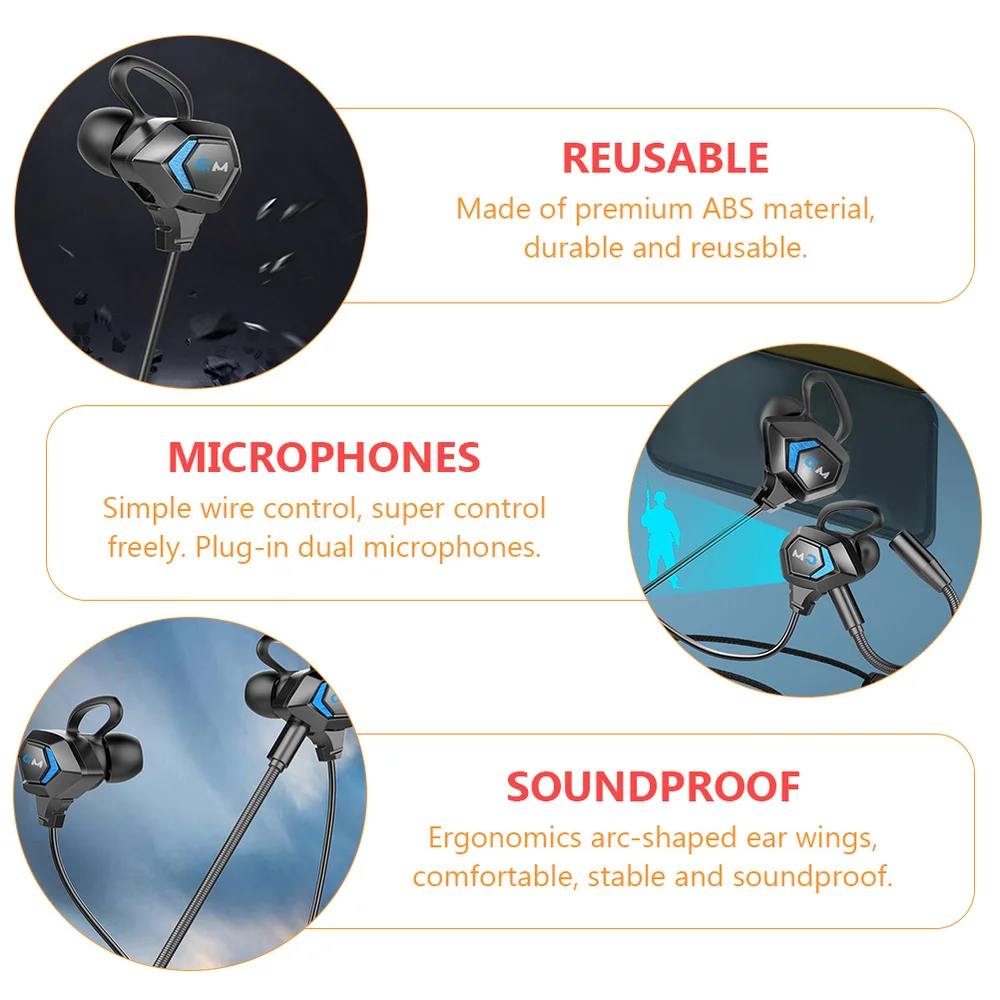 

Gaming Earphones With Microphone Phones Computer Gaming In-ear Earphones Earbuds