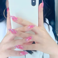 24 шт./компл. рождественские накладные ногти в виде снежинок накладные ногти для французского маникюра Накладные ногти леопардовые накладны...