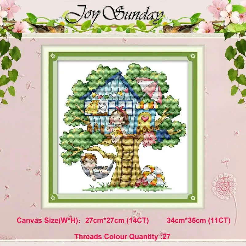 Tree House 3 Дерево дом картина Счетный крест 11CT 14CT Набор для вышивки крестиком DIY Набор для вышивки крестиком вышивка рукоделие - Цвет: Tree House 3