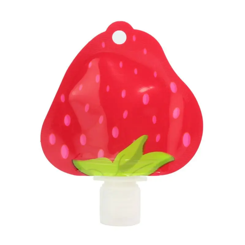 

Mini Mini Plastic Triangle Fruit Shape Empty Storage Bag Lotion Cream Shampoo Dispenser Water Drop Printed Refillable Bottle