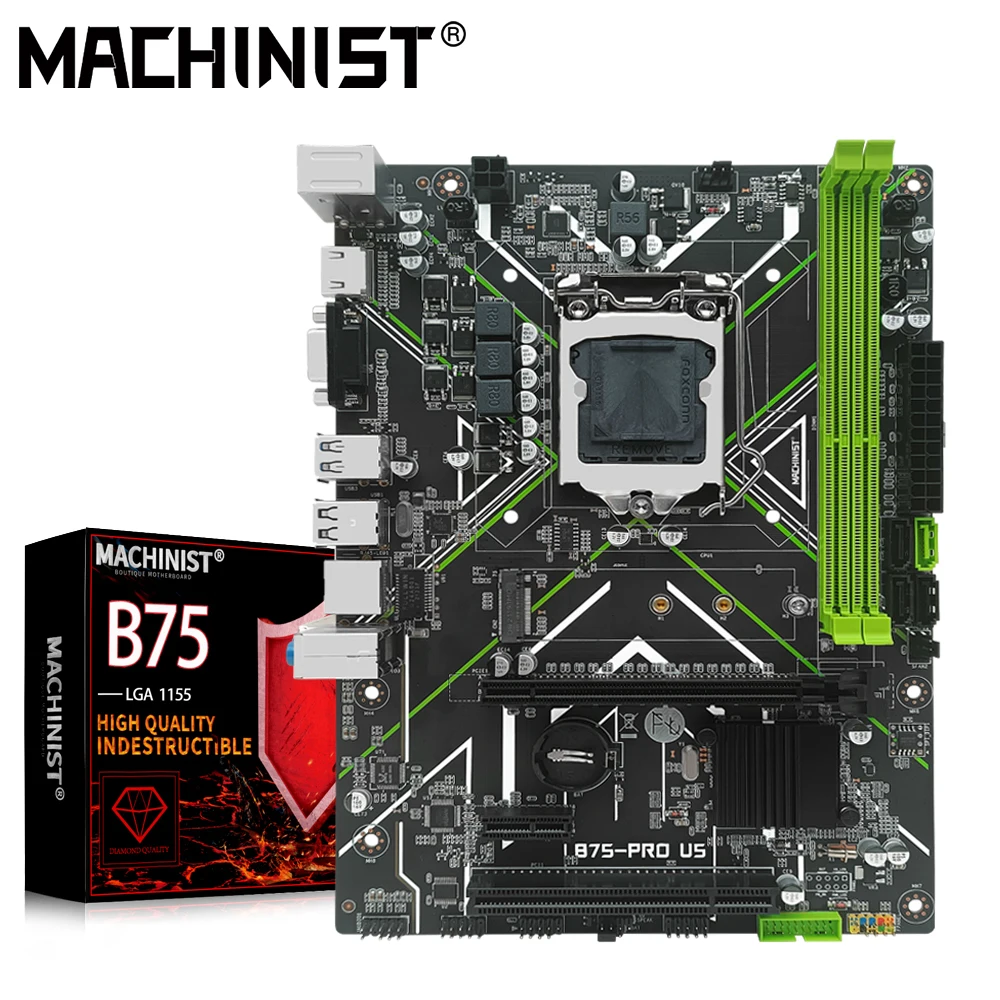 Machinist B75 материнская плата LGA 1155 с поддержкой процессора Intel i3/i5/i7 и DDR3 16 Гб памяти
