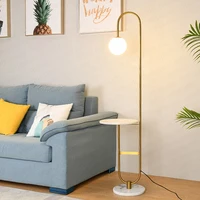 Modern Floor Lamp LED Standing Lamp With Round Table Art Deco Living Room Sofa Reading Lights Hotel Bedroom Bedside Lights