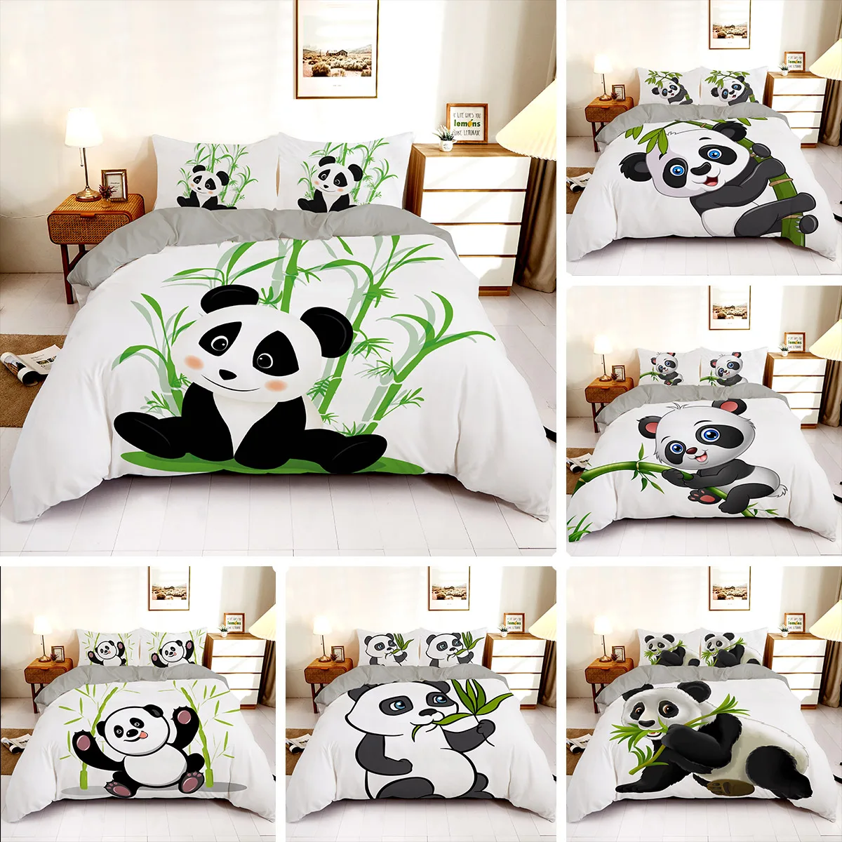 

Комплект постельного белья с 3D принтом милой панды детские кровати пододеяльник Королева 240x220 2/3 шт. Кинг двойной размер тихие комплекты для...