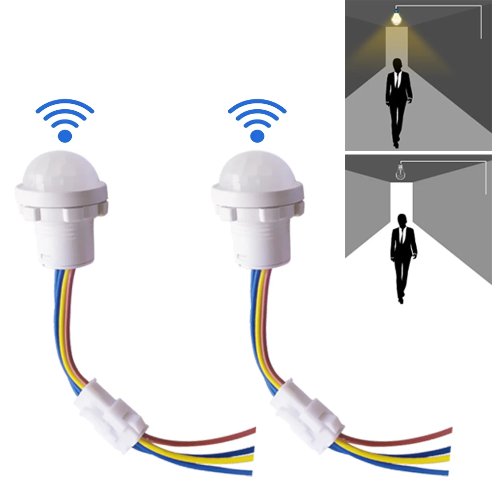 

Миниатюрный светодиодный чувствительный ночник для дома и улицы, инфракрасный светильник с датчиком движения, автоматический переключате...
