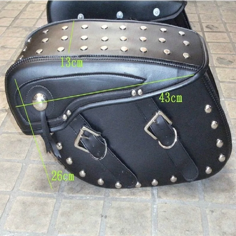 Motorcycle saddlebags Kit Knight Rider motorcycle side Luggage saddle bag PU Leather Black Goods Saddle bags | Автомобили и