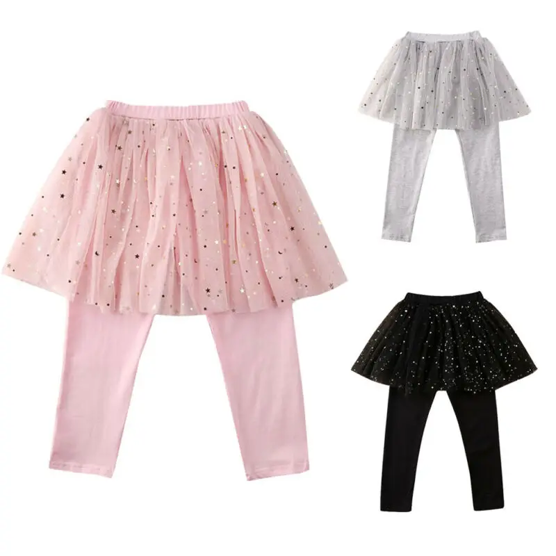 Одежда для малышей юбка-брюки маленьких девочек эластичные однотонные Блестящие