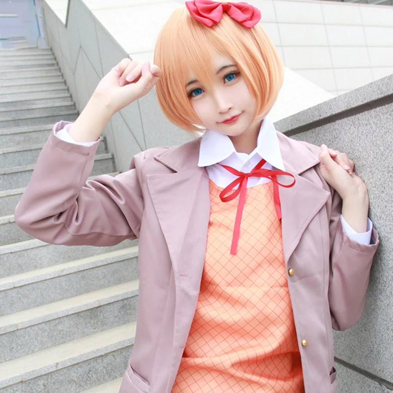 Doki Literature Club Monika Sayori Yuri Natsuki костюм для косплея школьная форма девочек|Костюмы