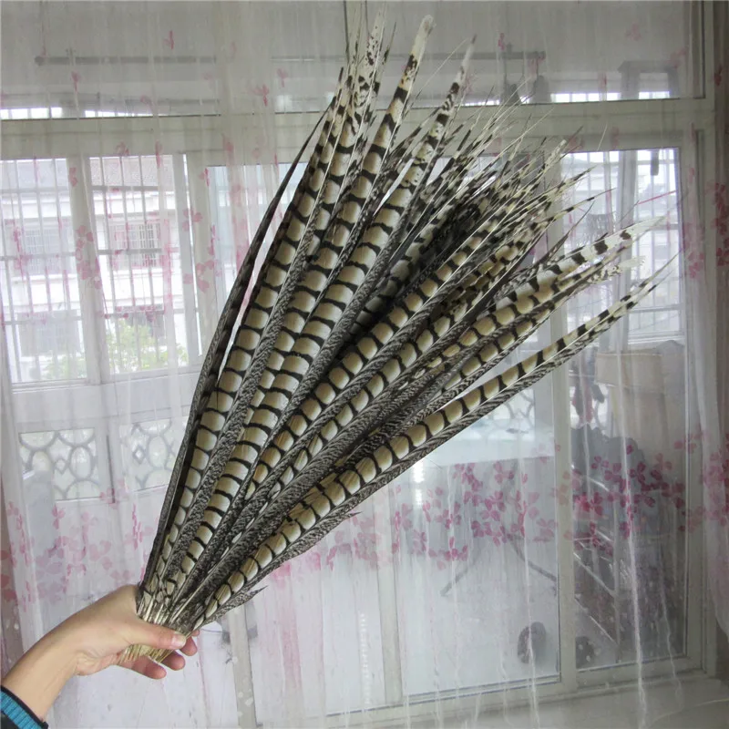 Plumas De cola De fais&aacute;n para manualidades, Plumas De 27-32 pulgadas/67-80cm para manualidades, bricolaje, boda, hogar, celebraci&oacute;n, Faisan De Plume, 50 unids/lote-4