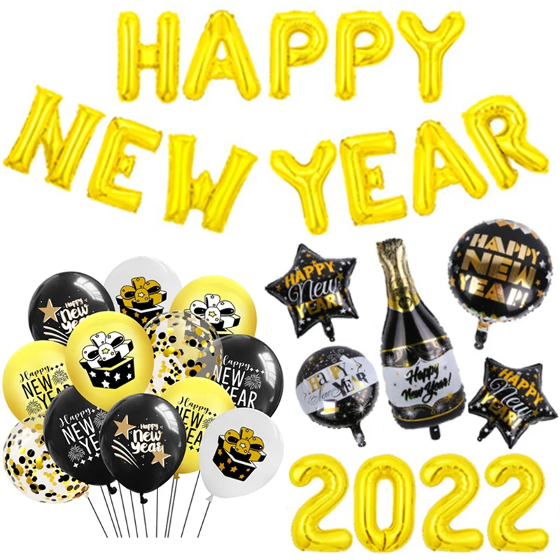 

2022, набор воздушных шаров с Новым годом, фотофольгированные гелиевые шарики, с Рождеством 2021, новогодние праздничные украшения, шарики