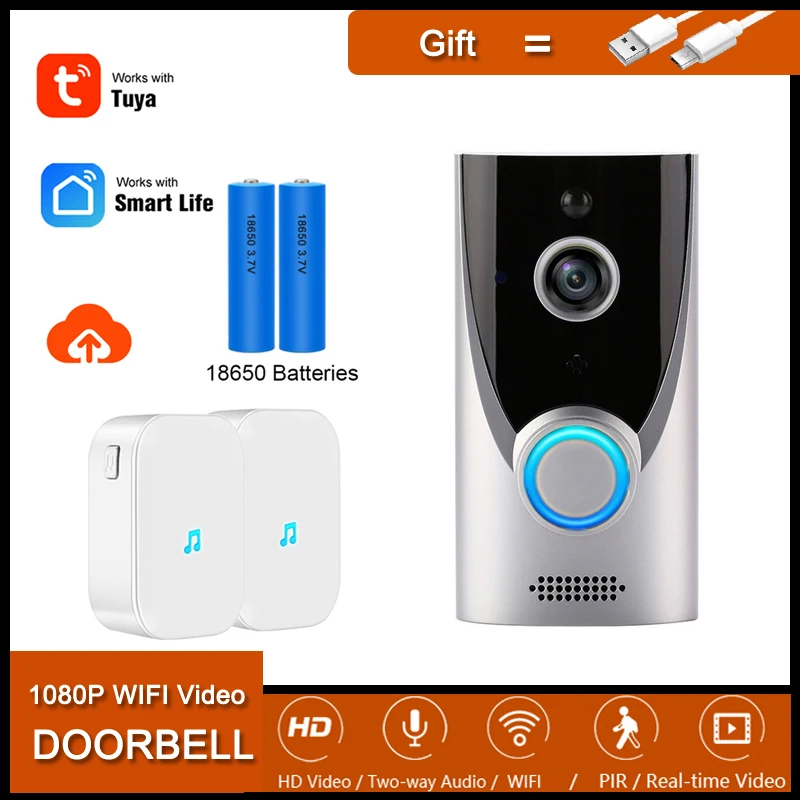 NEOCoolcam 1080P Video Doorbell Wireless Visual Intercom Home Security Camera Tuya Smart Life APP PIR Motion Detection Push