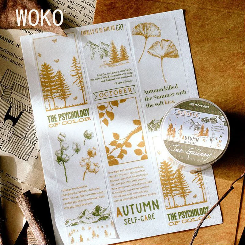 WOKO 30 мм серная кислота бумага маскирующая лента вдохновляющая галерея Ретро животные растения пейзаж поэтическая Васи Лента Сделай Сам Скрапбукинг