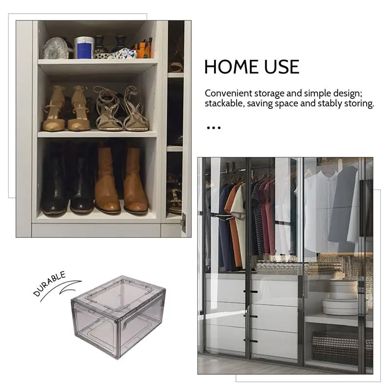 

1Pc Footwear Box Shoe Storage Case Side Opening Shoebox Simple Shoebox for Display Home Storage