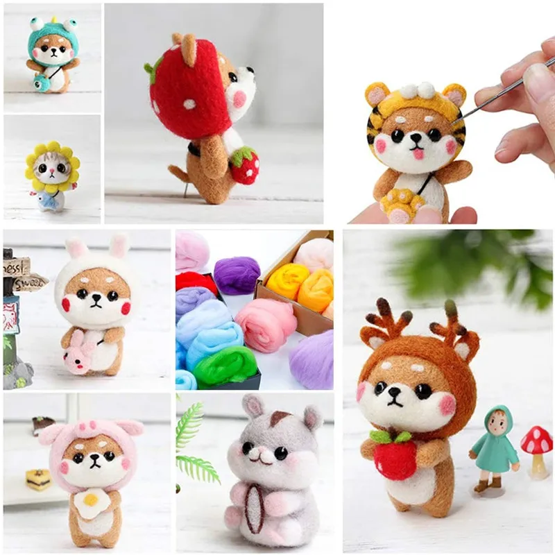 Набор инструментов для валяния Nonvor 24 цвета самостоятельного изготовления иголок