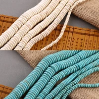 bluewhite abacus stone turquoises loose spacer round shape loose beads 15 strand 68101416mm diy charm beads jewelry making