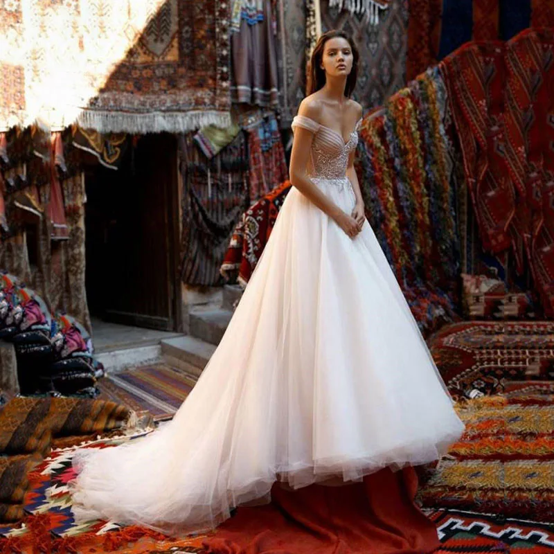 

YILIBERE New Simple Wedding Dress Backless Sleeveless Design Chiffon Lace Bride Dresses Princess Dress Plus Size Tailor-made