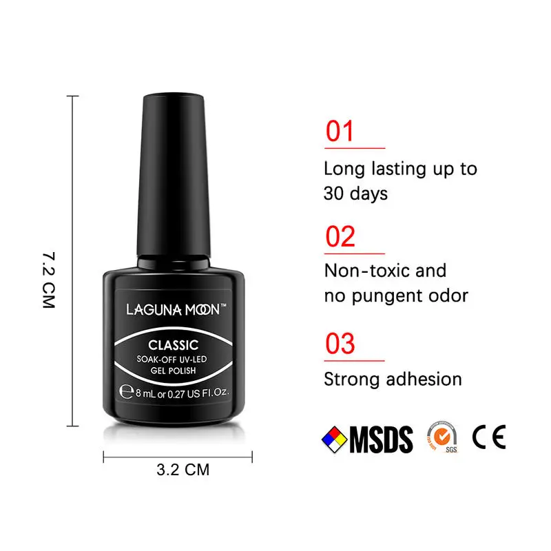 

LAGUNAMOON 6Pcs Banana Inspire Gel Nail Polish Set UV LED Soak Off Varnish Lacquer Pedicure Nail Arts Nail Polish 8ML