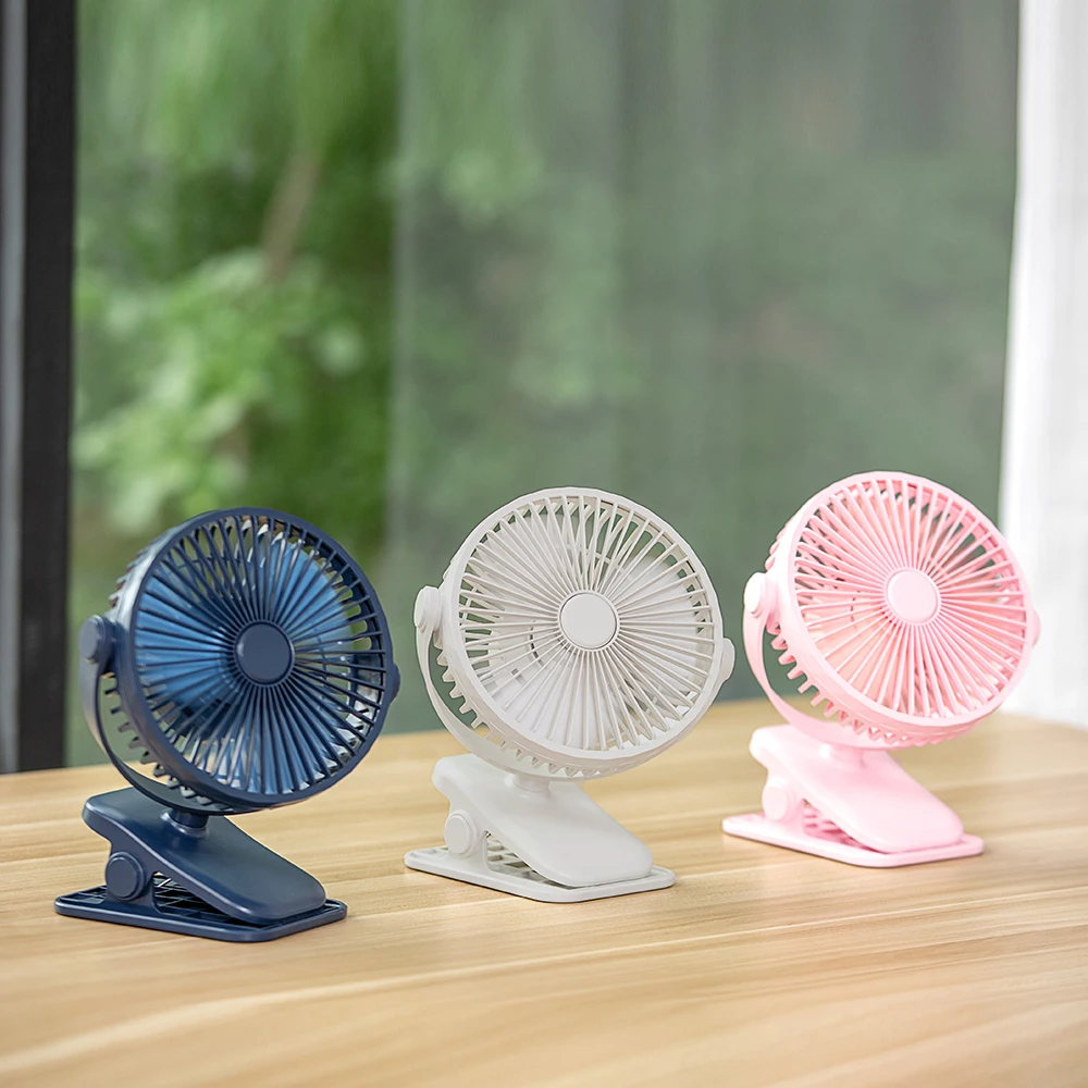 

2020 creative new mini USB clip fan dormitory baby carriage desktop home desktop small fan 360 Degree Rotation