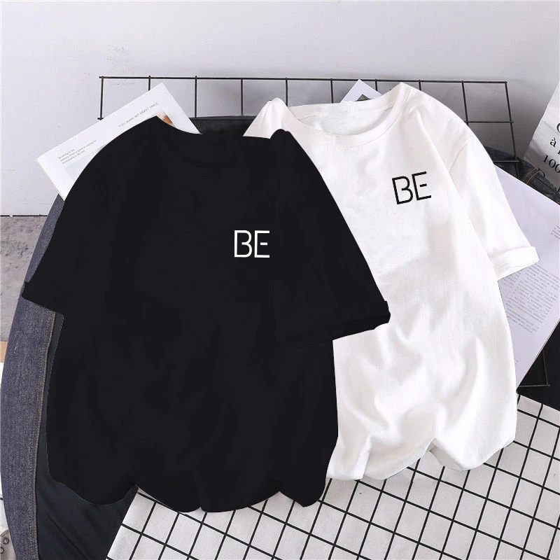 Новинка 2020 футболка в стиле альбома BE print Harajuku милый Повседневный Топ Корейском с