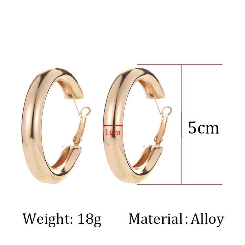 50 мм большие серьги минималистичные толстые круглые кольца в виде трубки